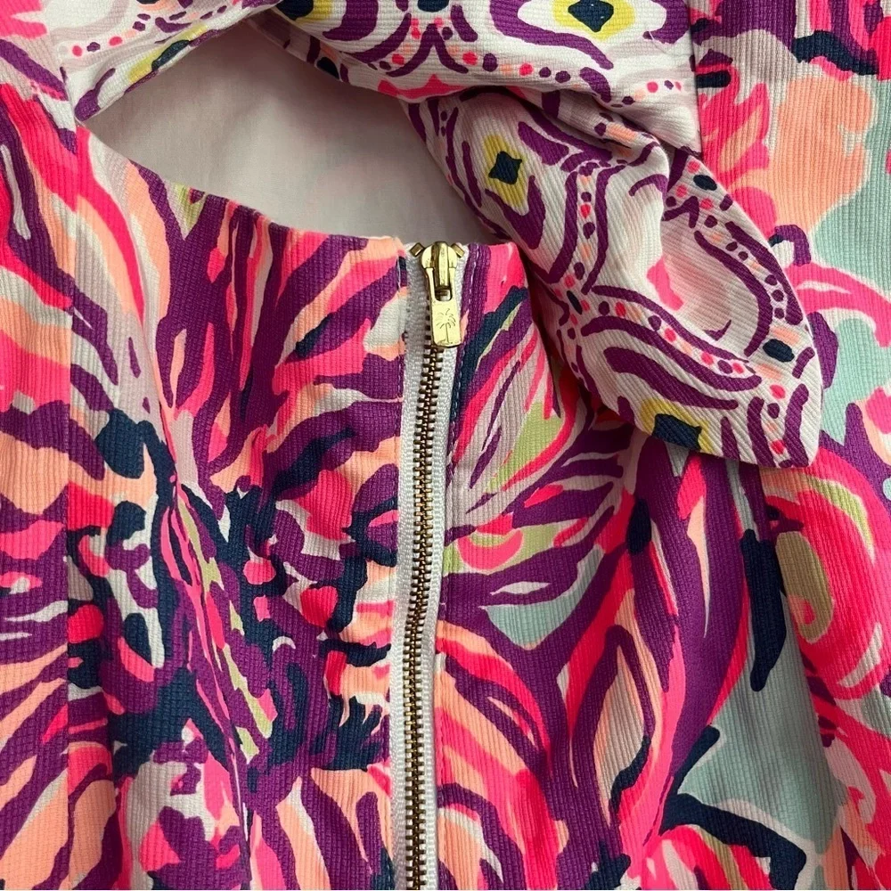 Lilly Pulitzer Shelli Dress Size 6 Tie Back Pink Blue - Picture 8 of 16